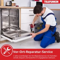 Telefunken Geschirrspüler freistehend 60cm Spülmaschine Silber 12 Maßgedecke 6 Programme AquaStop GFS6012DI