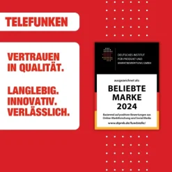 Telefunken Geschirrspüler freistehend 60cm Spülmaschine Silber 12 Maßgedecke 6 Programme AquaStop GFS6012DI