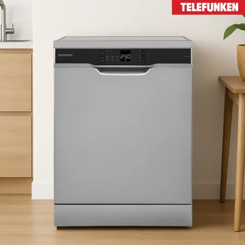 Telefunken Geschirrspüler freistehend 60cm Spülmaschine Silber 12 Maßgedecke 6 Programme AquaStop GFS6012DI