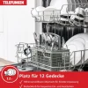 Telefunken Geschirrspüler teilintegriert Einbauspülmaschine 60cm 12 Gedecke 9 Programme AquaStop G-ET-6014-C-I