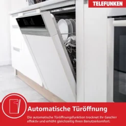 Telefunken Geschirrspüler teilintegriert Einbauspülmaschine 60cm 12 Gedecke 9 Programme AquaStop G-ET-6014-C-I