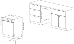 Telefunken Geschirrspüler teilintegriert Einbauspülmaschine 60cm 12 Gedecke 9 Programme AquaStop G-ET-6014-C-I