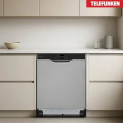 Telefunken Geschirrspüler Unterbau 60 cm Spülmaschine Silber 12 Maßgedecke 6 Programme AquaStop 45 dB GEU6012DI