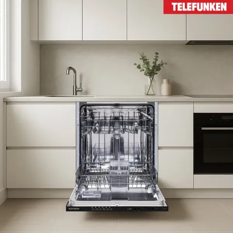 Telefunken Geschirrspüler vollintegrierbar 60cm Einbau Spülmaschine12 Maßgedecke 6 Programme AquaStop GEV6012D