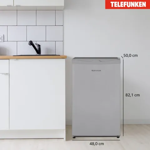 Telefunken Kühlschrank mit Gefrierfach (nur für Eiswürfel) 89 Liter klein und freistehend CF-33-101-S2 silber