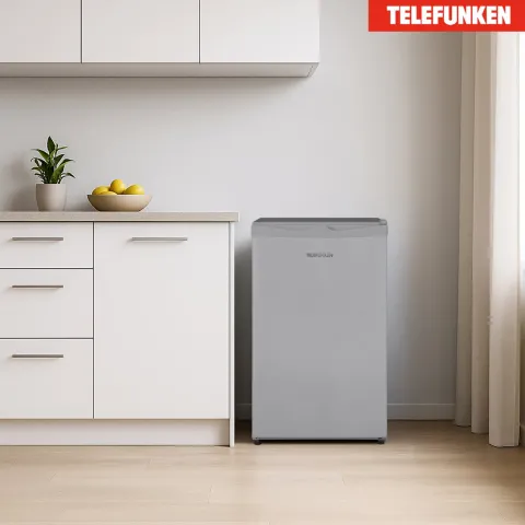 Telefunken Kühlschrank mit Gefrierfach (nur für Eiswürfel) 89 Liter klein und freistehend CF-33-101-S2 silber