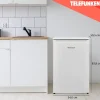 Telefunken Kühlschrank ohne Gefrierfach freistehend 135 Liter Kühlschrank klein mit Gemüsefach Standkühlschrank