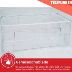 Telefunken Kühlschrank ohne Gefrierfach freistehend 135 Liter Kühlschrank klein mit Gemüsefach Standkühlschrank