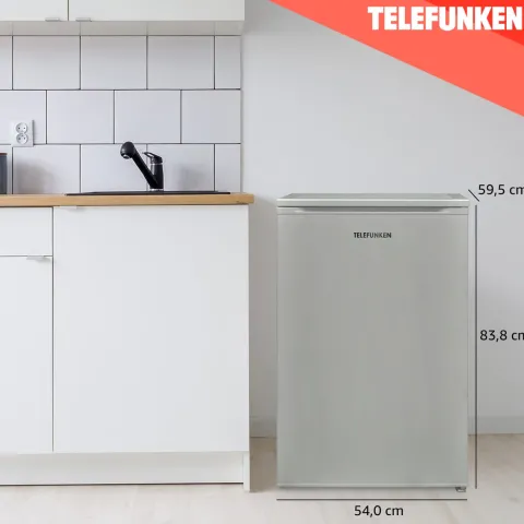 Telefunken Kühlschrank ohne Gefrierfach freistehend 135 Liter Kühlschrank klein mit Gemüsefach Standkühlschrank