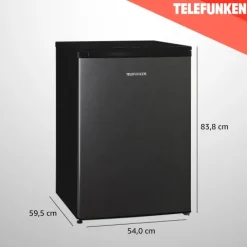 Telefunken Kühlschrank ohne Gefrierfach freistehend 135 Liter Kühlschrank klein mit Gemüsefach Standkühlschrank
