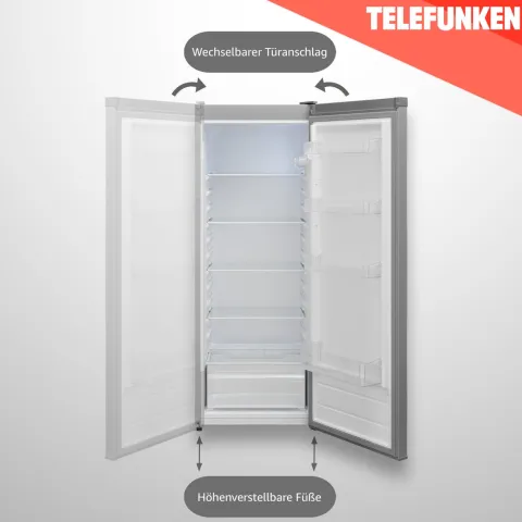 Telefunken KTFK265ES2 Kühlschrank ohne Gefrierfach 255 Liter Standkühlschrank groß Vollraumkühlschrank freistehend