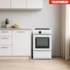 Telefunken Standherd mit Glaskeramik-Kochfeld Elektroherd freistehend 50 cm breit Herd mit Backofen und Kochfeld
