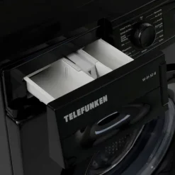 Telefunken Waschmaschine 5kg 1000 U/Min. Frontlader Schontrommel Überlaufschutz 15 Programme W-01-52-B schwarz