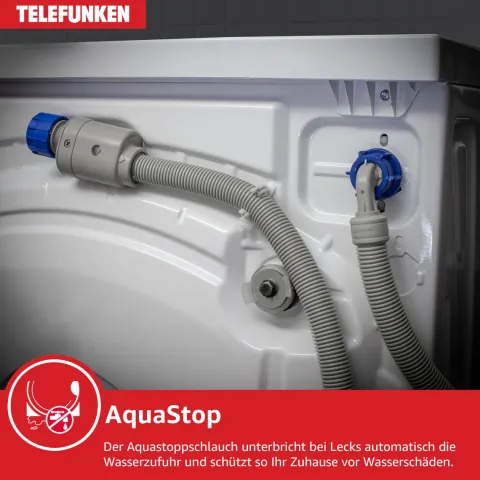 Telefunken Waschmaschine 8kg 1400 U/Min. Inverter Motor AquaStop 15 Programme W-8-1400-A-DI