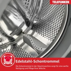 Telefunken Waschmaschine 8kg 1400 U/Min. Inverter Motor AquaStop 15 Programme W-8-1400-A-DI
