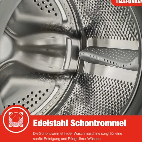 Telefunken Waschmaschine 7kg Frontlader 1400 U/Min. Inverter Motor AquaStop Schontrommel W714AS1W weiß