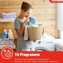 Telefunken Waschmaschine 7kg Frontlader 1400 U/Min. Inverter Motor AquaStop Schontrommel W714AS1W weiß
