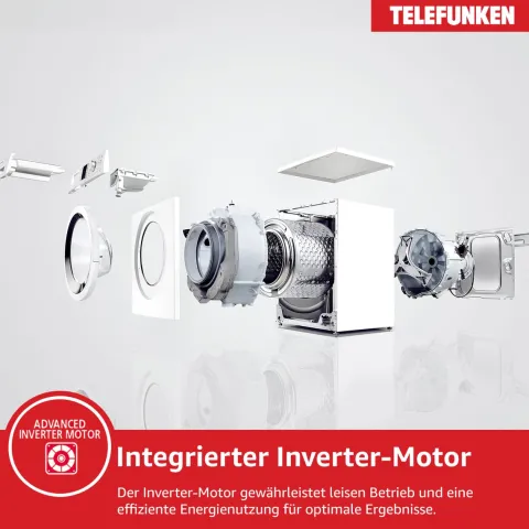 Telefunken Waschtrockner Kombi 9 kg Waschen / 6 kg Trocknen Waschmaschine mit Trockner integriert 1400 U/Min Weiß