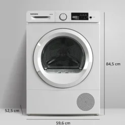Telefunken Wärmepumpentrockner für 7 kg Wäsche Trockner Frontlader Wäschetrockner mit Knitterschutz leise TWP7EW