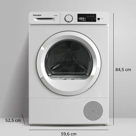 Telefunken Wärmepumpentrockner für 7 kg Wäsche Trockner Frontlader Wäschetrockner mit Knitterschutz leise TWP7EW