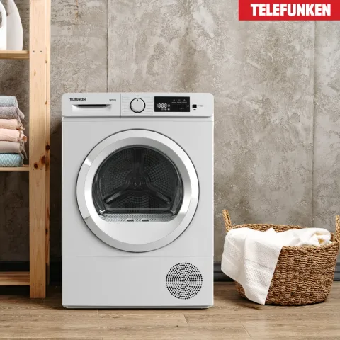 Telefunken Wärmepumpentrockner für 7 kg Wäsche Trockner Frontlader Wäschetrockner mit Knitterschutz leise TWP7EW