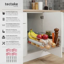 Teleskopschublade tectake einfache Montage verchromt grau