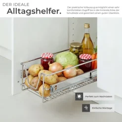 Teleskopschublade tectake einfache Montage verchromt grau