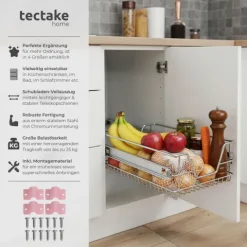 Teleskopschublade tectake einfache Montage verchromt grau