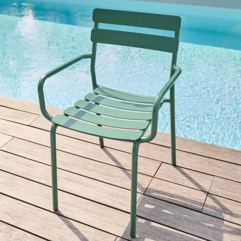 Terrassensessel aus Aluminium 84 x 55 x 46 cm - Oviala