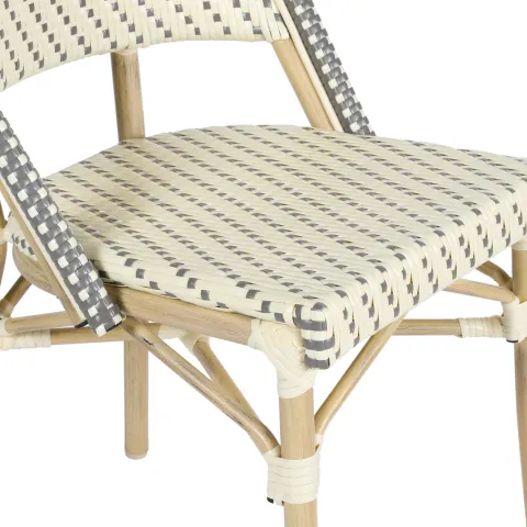 Terrassensessel aus Aluminium und Rattan 85 x 49 x 58 cm - Oviala