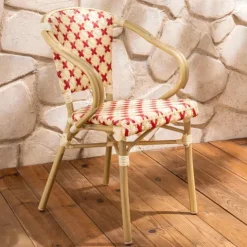 Terrassenstuhl aus Aluminium und Rattan 82 x 60 x 57 cm - Oviala