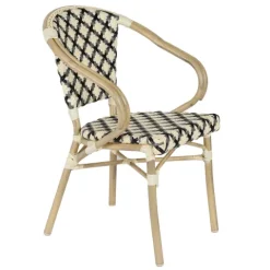 Terrassenstuhl aus Aluminium und Rattan 82 x 60 x 57 cm - Oviala
