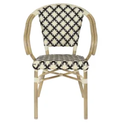 Terrassenstuhl aus Aluminium und Rattan 82 x 60 x 57 cm - Oviala