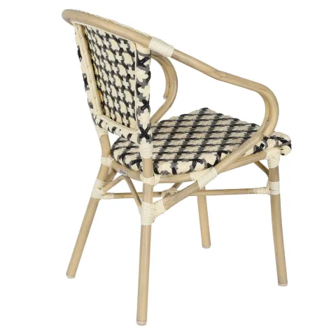 Terrassenstuhl aus Aluminium und Rattan 82 x 60 x 57 cm - Oviala