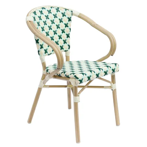 Terrassenstuhl aus Aluminium und Rattan 82 x 60 x 57 cm - Oviala