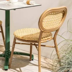Terrassenstuhl aus Aluminium und synthetischem Rattan 42 x 58 x 78 cm - Oviala