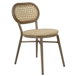 Terrassenstuhl aus Aluminium und synthetischem Rattan 42 x 58 x 78 cm - Oviala