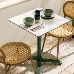 Terrassenstuhl aus Aluminium und synthetischem Rattan 42 x 58 x 78 cm - Oviala