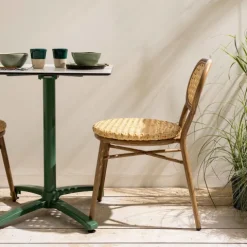 Terrassenstuhl aus Aluminium und synthetischem Rattan 42 x 58 x 78 cm - Oviala