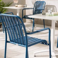 Terrassenstuhl mit Aluminiumarmlehnen 61 x 62 x 85 cm - Oviala