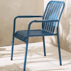 Terrassenstuhl mit Aluminiumarmlehnen 61 x 62 x 85 cm - Oviala