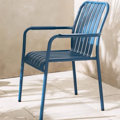 Terrassenstuhl mit Aluminiumarmlehnen 61 x 62 x 85 cm - Oviala