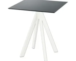 Terrassentisch Infinity eckig Edelstahl, HPL 70 × 70 × 73.2 cm weiß