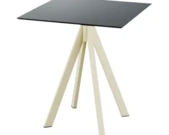 Terrassentisch Infinity eckig Edelstahl, HPL 70×70×73,2 cm sand