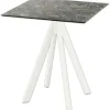 Terrassentisch Infinity Galaxy Marble eckig Edelstahl, HPL 70×70×73,2 cm weiß
