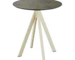 Terrassentisch Infinity Midnight Marble Rund Edelstahl, HPL Ø 70 cm sand