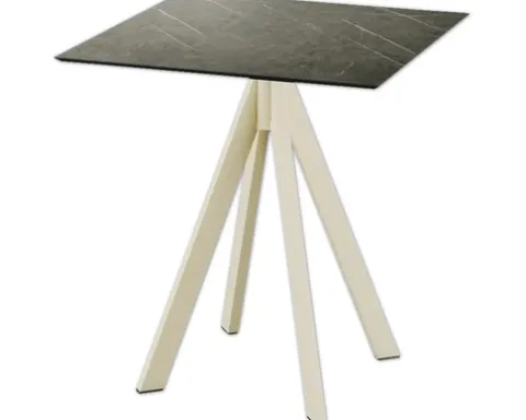 Terrassentisch Infinity Midnight Marble eckig Edelstahl, HPL 70×70×73,2 cm sand