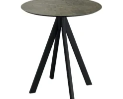 Terrassentisch Infinity Midnight Marble rund Edelstahl, HPL Ø 70 cm schwarz