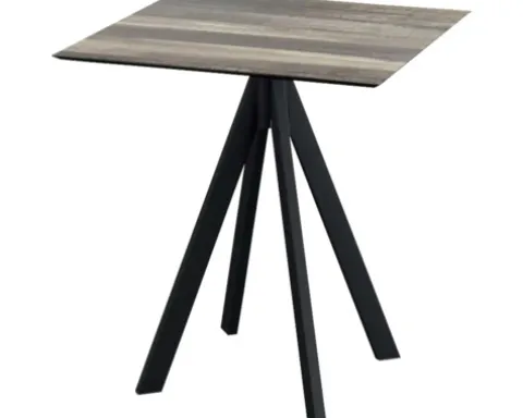 Terrassentisch Infinity Tropical Wood eckig Aluminium, HPL 70×70×73,2 cm schwarz