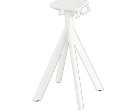 Terrassentisch Midnight Marble Rund Edelstahl, HPL Ø 70 cm weiß